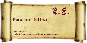 Menczer Edina névjegykártya