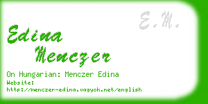 edina menczer business card